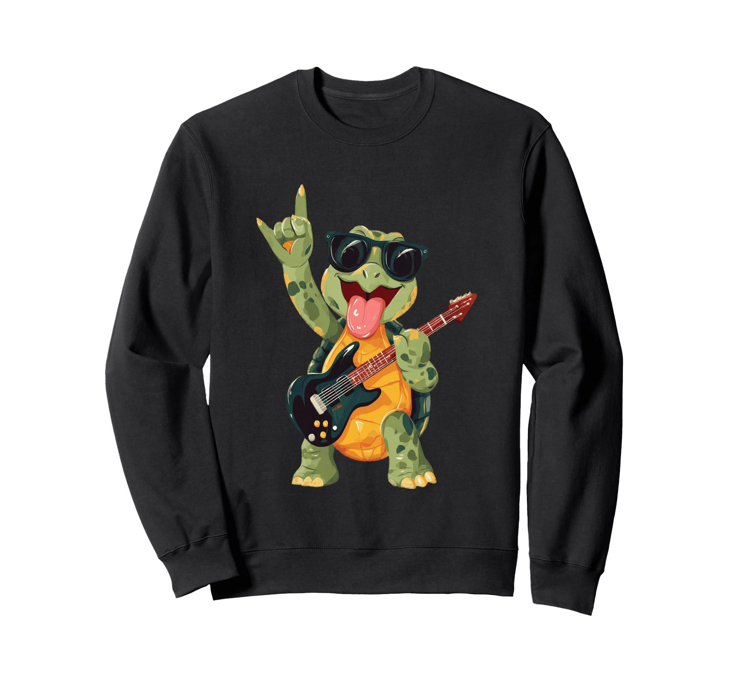 Turtle Rockstar Funny Animal Playful Sweatshirt - Custom Art Print Unisex - T-Shirt, Sweatshirt, Hoodie