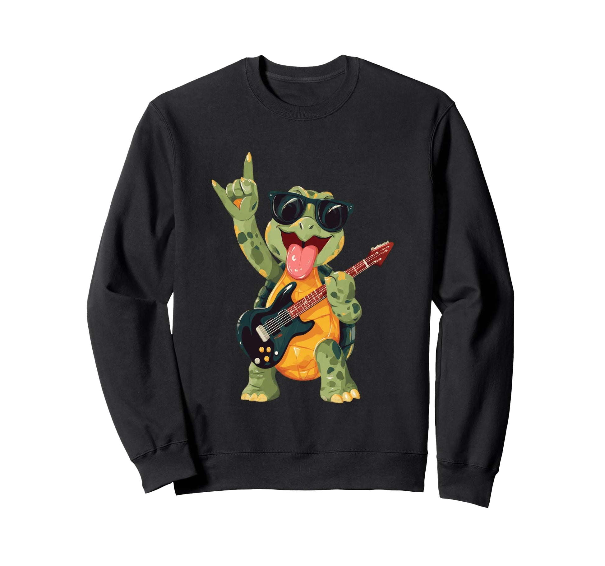 Turtle Rockstar Funny Animal Playful Sweatshirt - Custom Art Print Unisex - T-Shirt, Sweatshirt, Hoodie