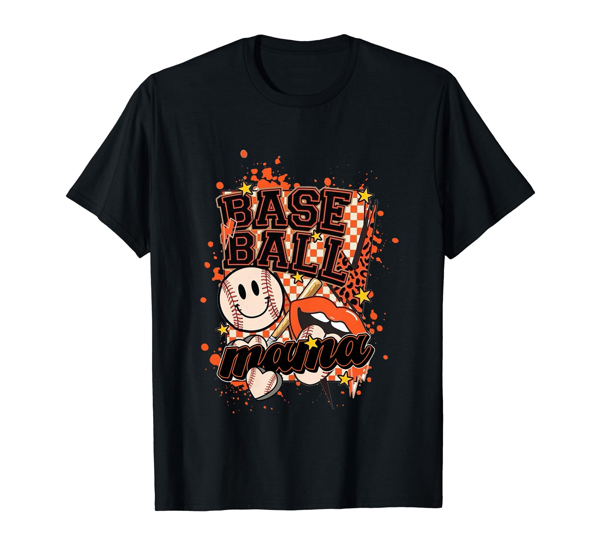 Softball Baseball Mama Mom Leopard T-Shirt - Custom Art Print Men Women - T-Shirt, Sweatshirt, Hoodie