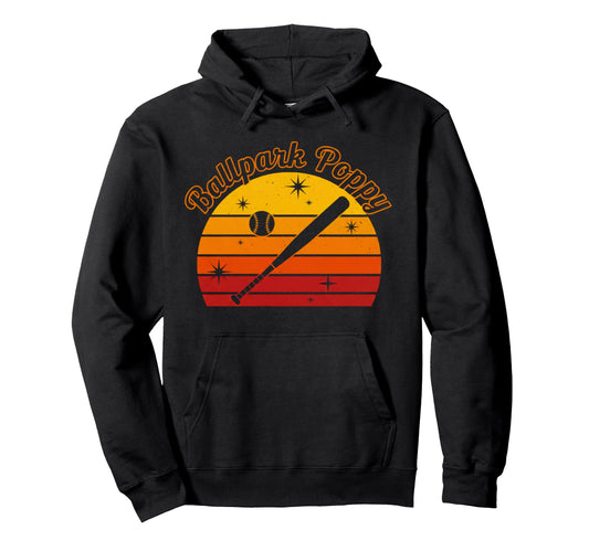 Ballpark Poppy Softball And Baseball Hoodie - Custom Art Print for Adults - T-Shirt, Sweatshirt, Hoodie