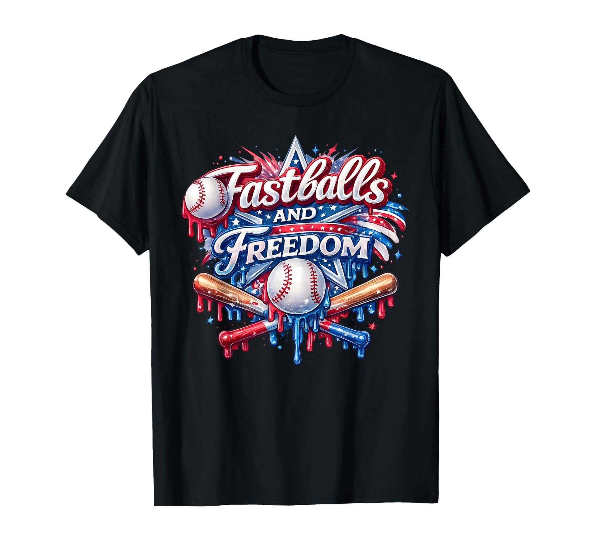 4Th July Patriotic Fastballs And T-Shirt - Casual Everyday Wear Unisex - T-Shirt, Sweatshirt, Hoodie