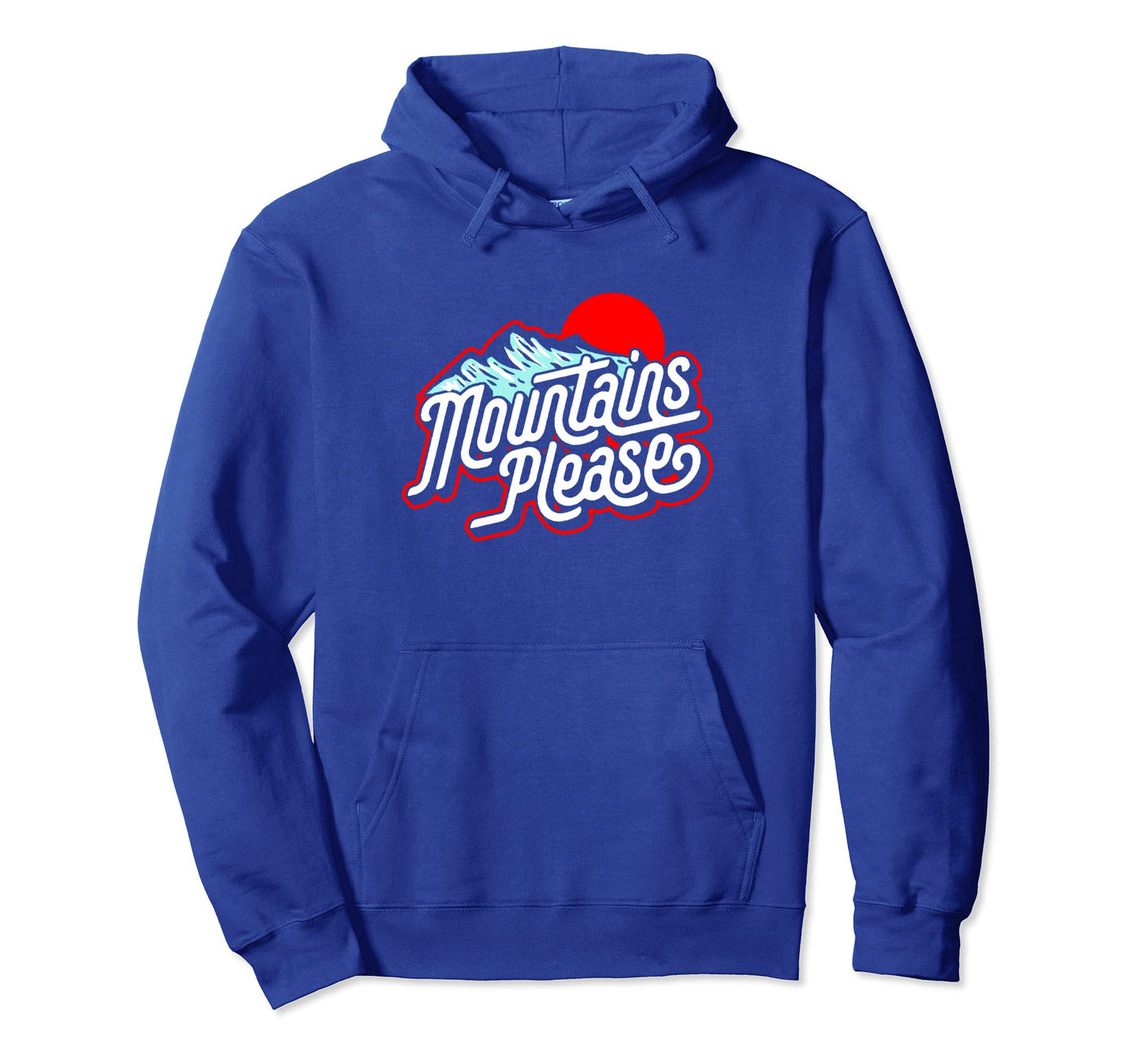 Mountains Please Eighties Hiking Hoodie - Minimalist Print for Adults - T-Shirt, Sweatshirt, Hoodie