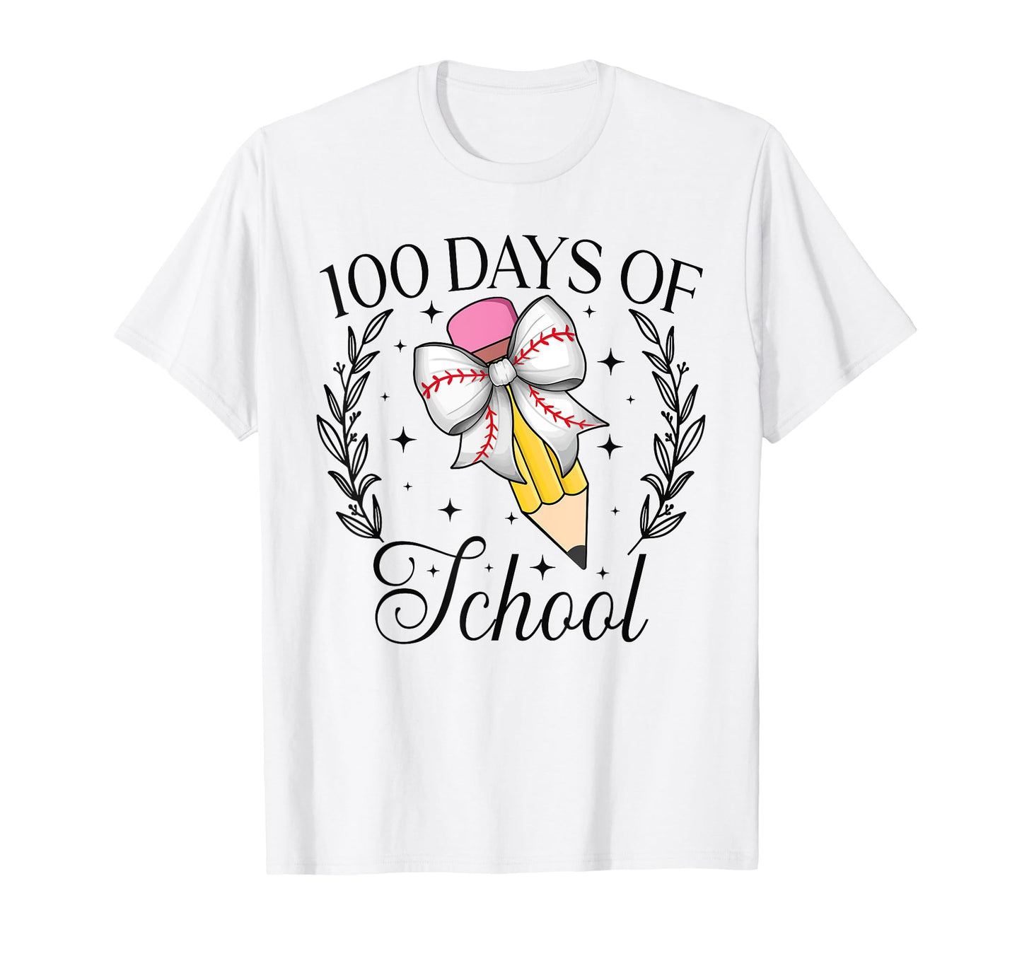 100 Days School Baseball Coquette T-Shirt - Custom Art Print for Adults - T-Shirt, Sweatshirt, Hoodie