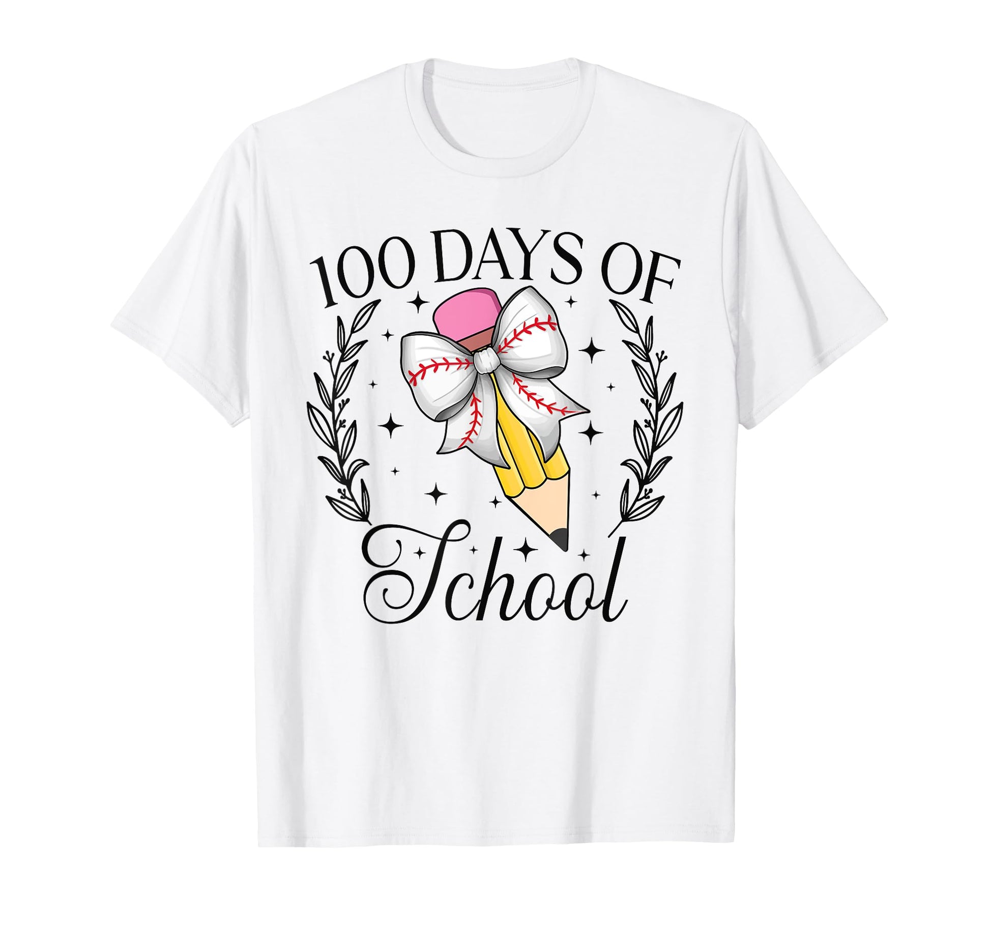 100 Days School Baseball Coquette T-Shirt - Custom Art Print for Adults - T-Shirt, Sweatshirt, Hoodie
