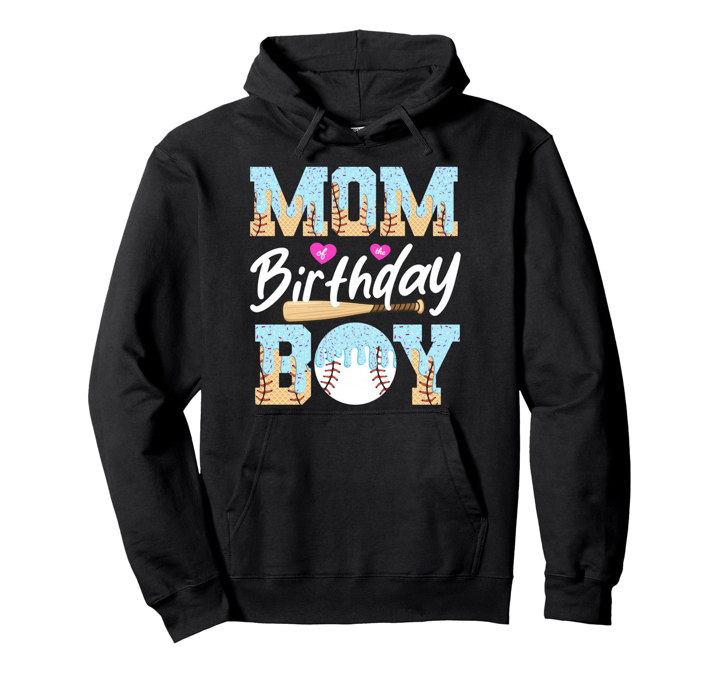 Baseball Ice Cream Drip Mom Birthday Hoodie - Minimalist Print Unisex - T-Shirt, Sweatshirt, Hoodie