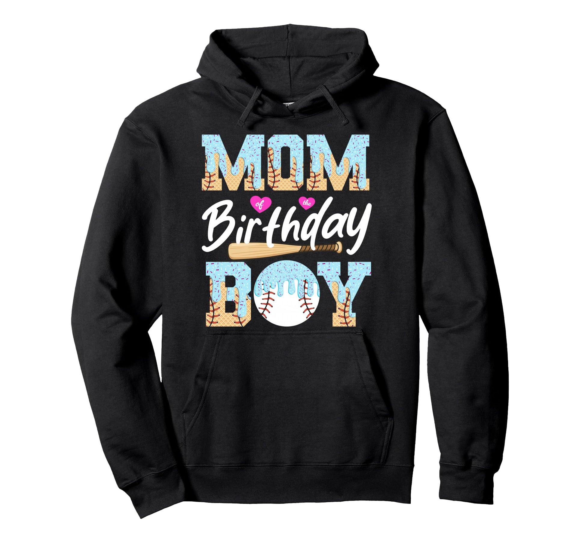 Baseball Ice Cream Drip Mom Birthday Hoodie - Minimalist Print Unisex - T-Shirt, Sweatshirt, Hoodie