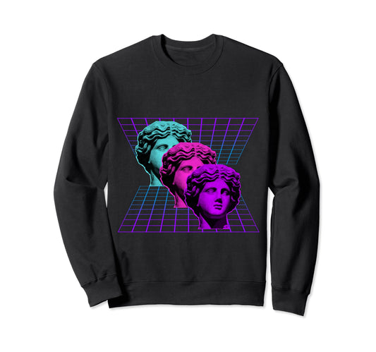 Aesthetic Greek Statue Vaporwave Sweatshirt - Aesthetic Graphic Unisex - T-Shirt, Sweatshirt, Hoodie