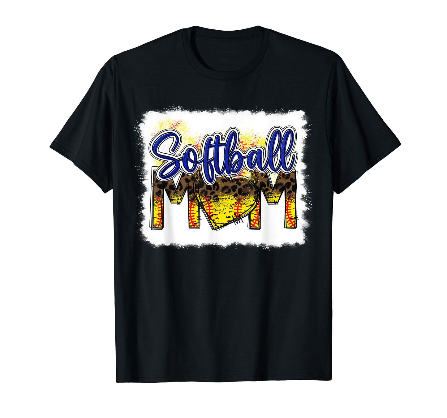 Bleached Softball Mom Leopard Funny T-Shirt - Aesthetic Graphic Men Women - T-Shirt, Sweatshirt, Hoodie