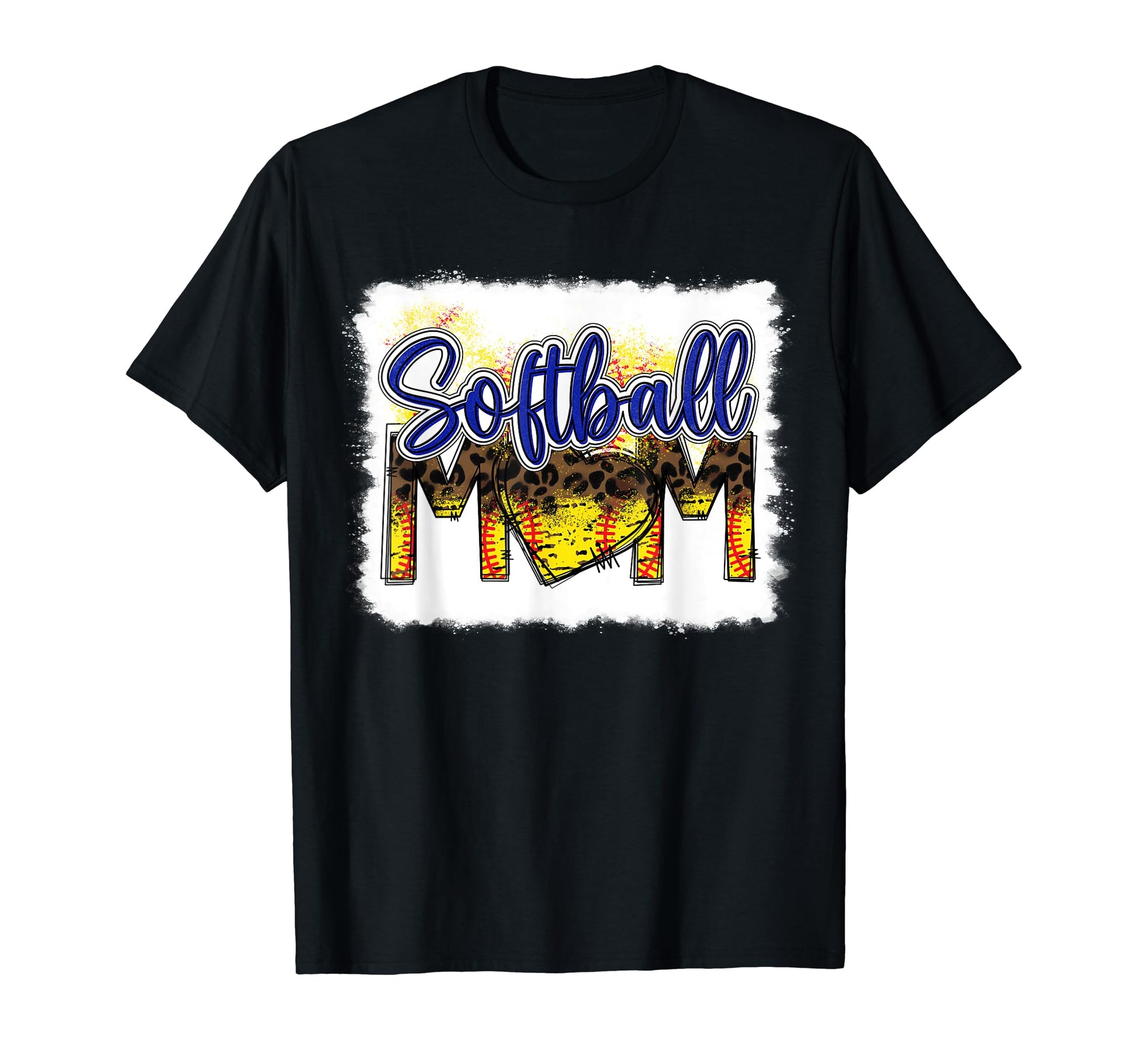 Bleached Softball Mom Leopard Funny T-Shirt - Aesthetic Graphic Men Women - T-Shirt, Sweatshirt, Hoodie