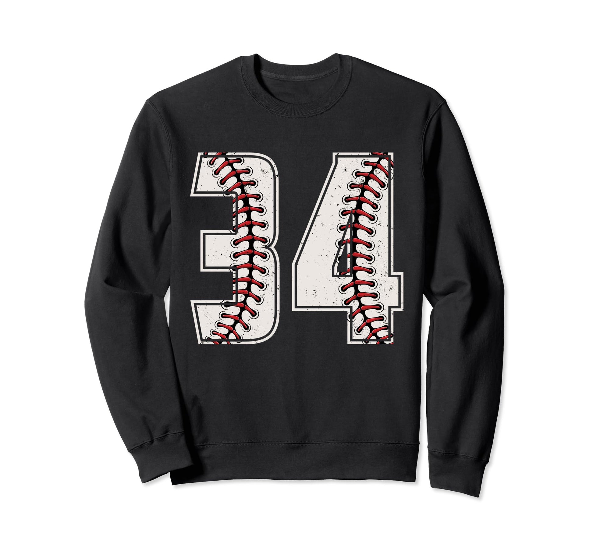 Baseball Player Number 34 Thirty Sweatshirt - Casual Everyday Wear Unisex - T-Shirt, Sweatshirt, Hoodie