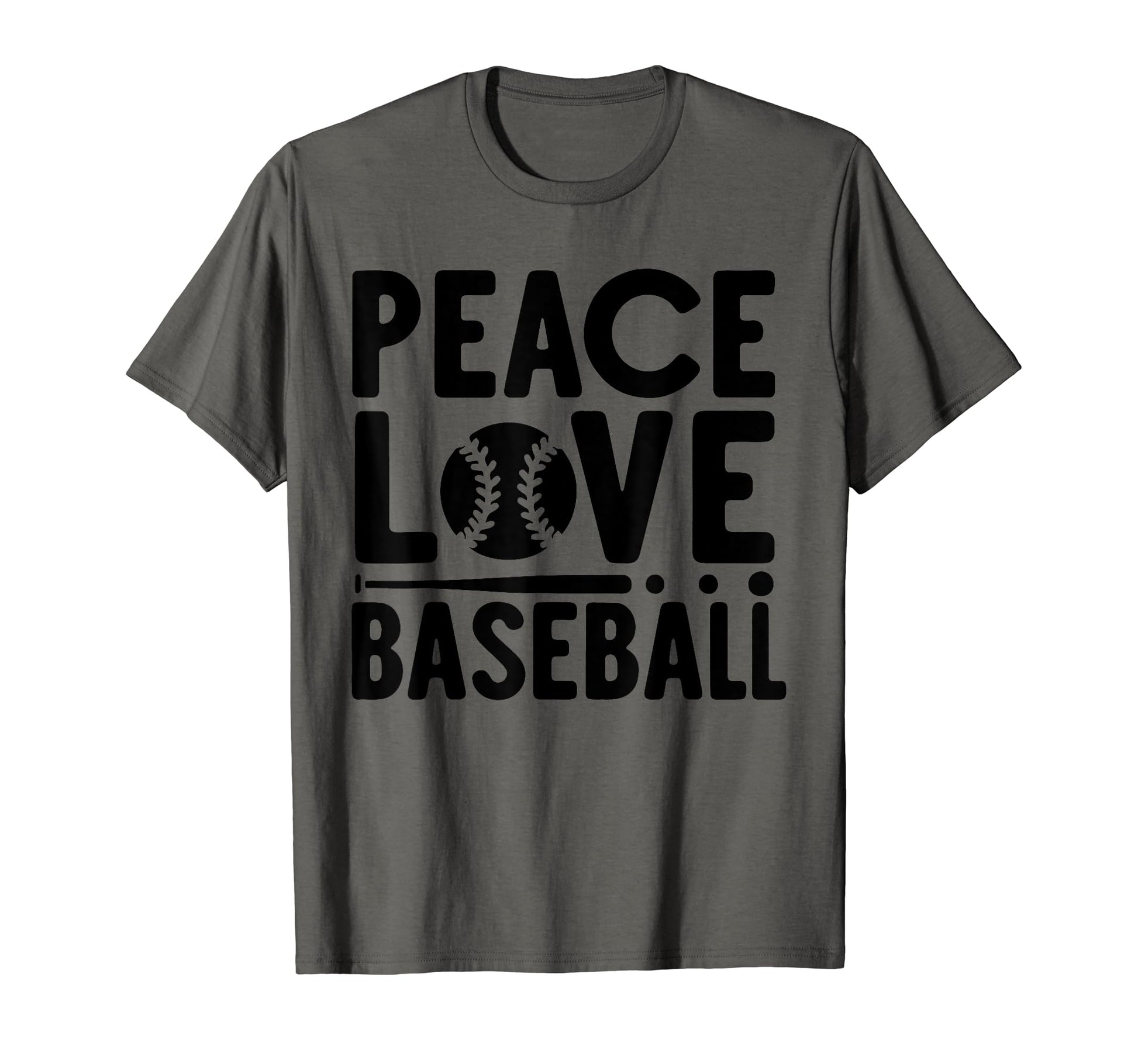 Peace Love Baseball Baseball Lovers T-Shirt - Aesthetic Graphic for Adults - T-Shirt, Sweatshirt, Hoodie
