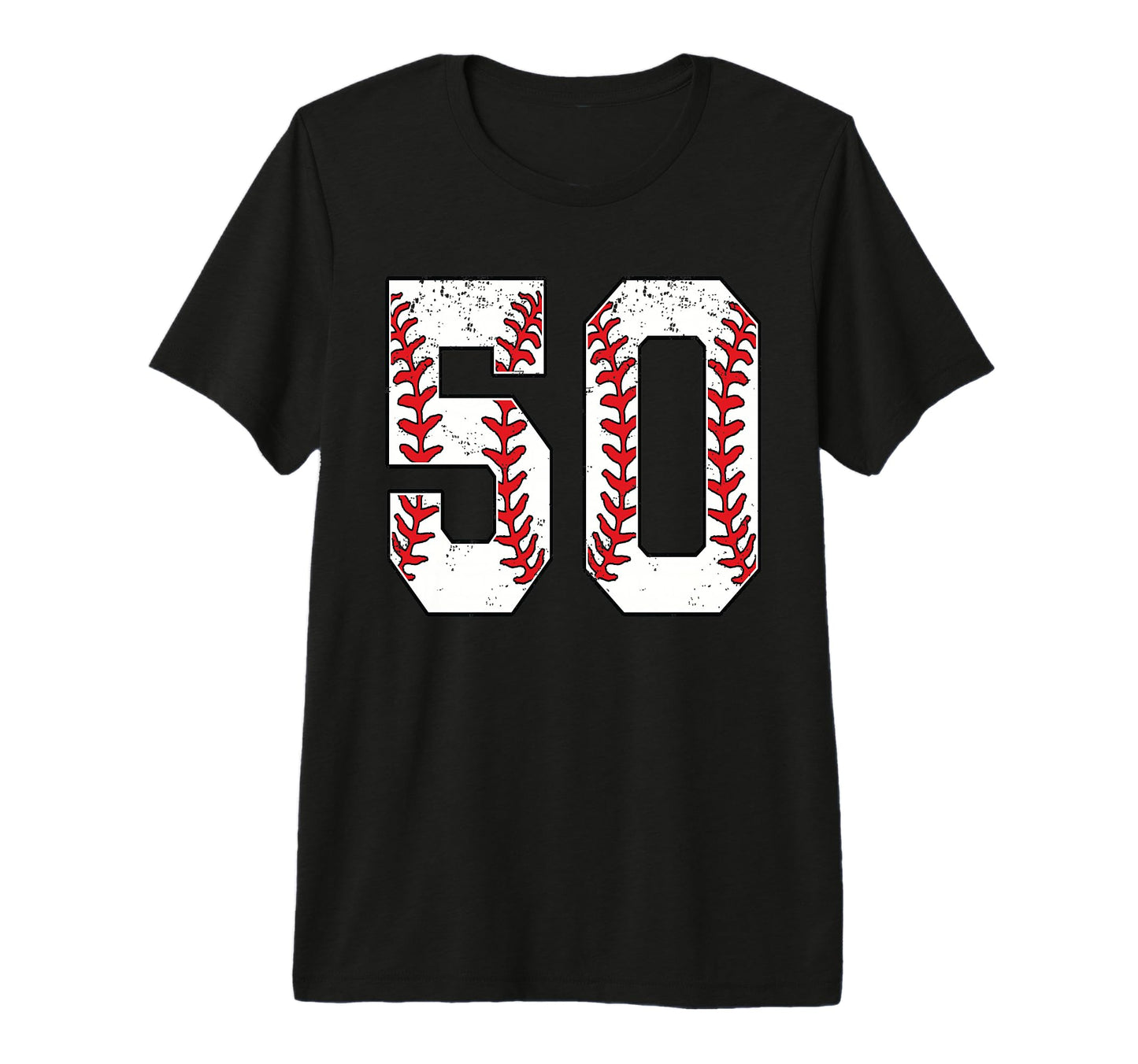 Number 50 Baseball 50 Jersey Number T-Shirt - Custom Art Print Men Women - T-Shirt, Sweatshirt, Hoodie