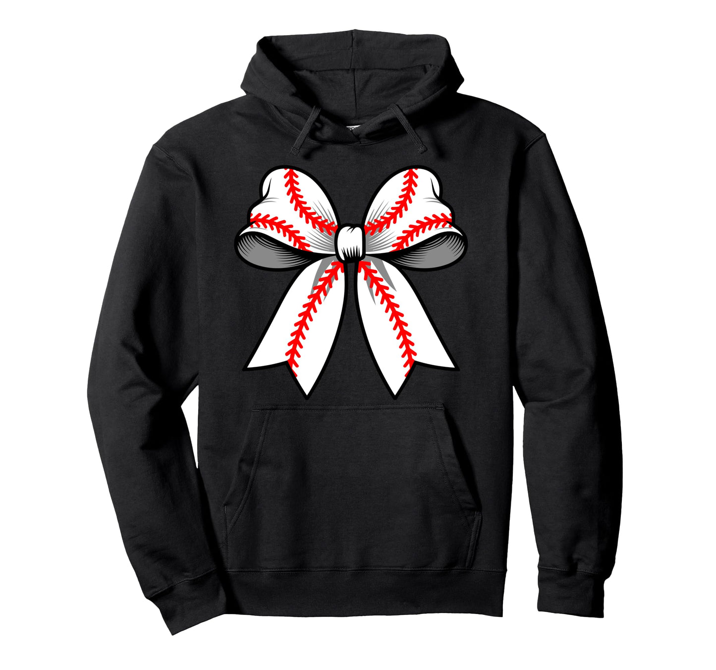 Baseball Coquette Bow Funny Baseball Hoodie - Minimalist Print for Adults - T-Shirt, Sweatshirt, Hoodie