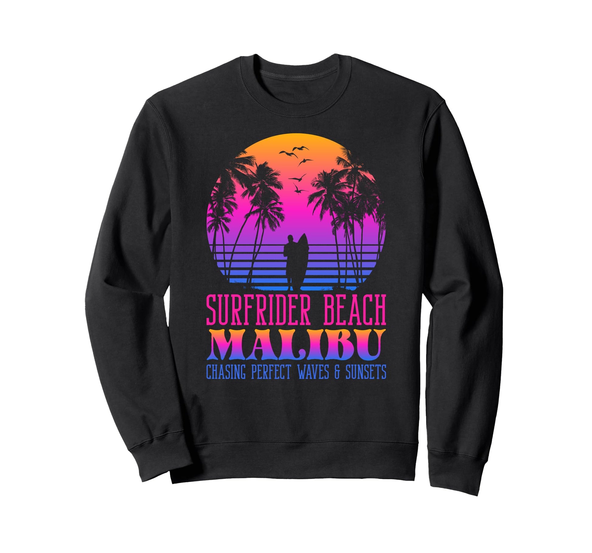 Waves Sunsets Surfrider Beach Sweatshirt - Streetwear Style for Adults - T-Shirt, Sweatshirt, Hoodie