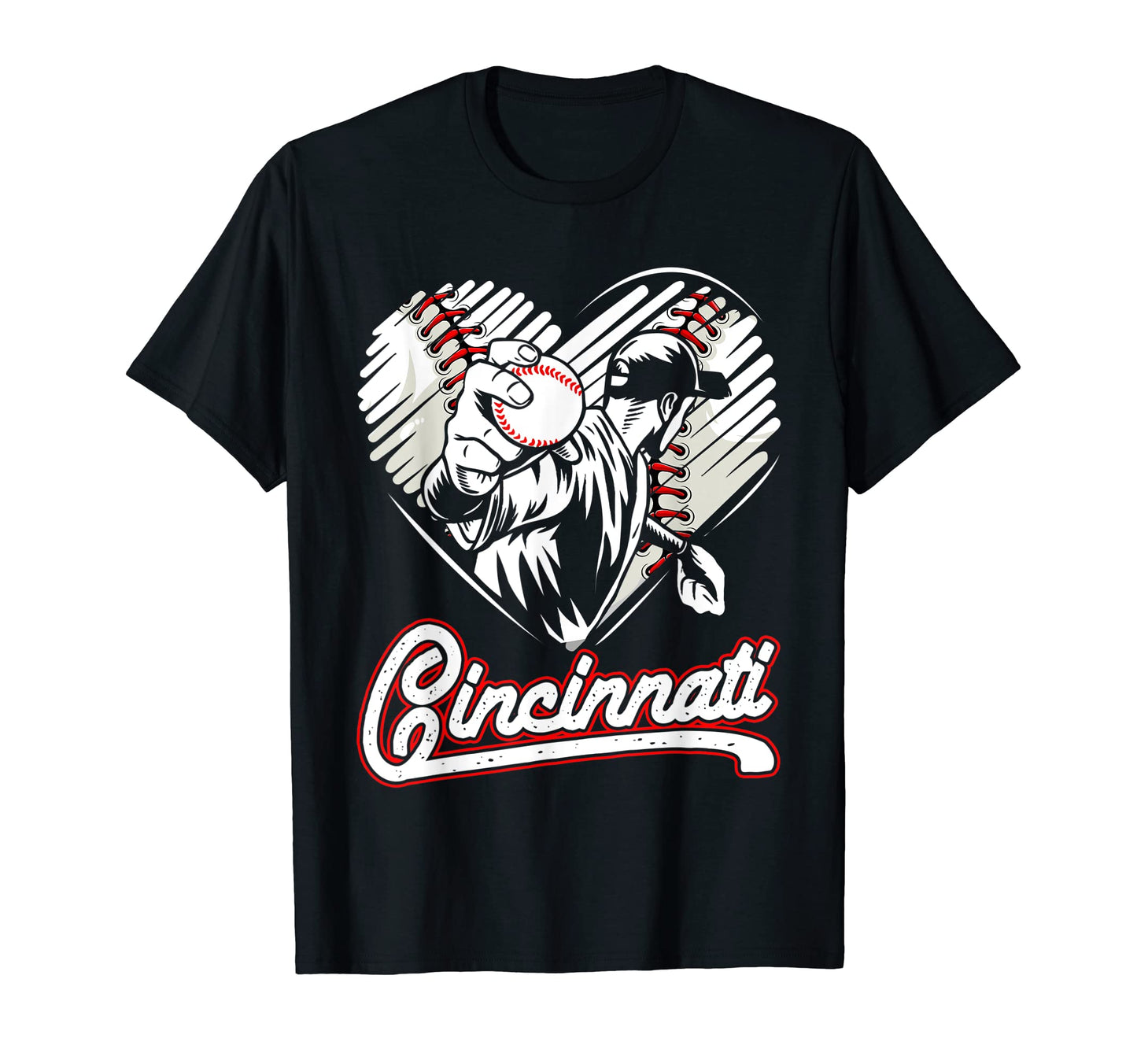 Cincinnati Distressed Baseball T-Shirt - Aesthetic Graphic for Adults - T-Shirt, Sweatshirt, Hoodie