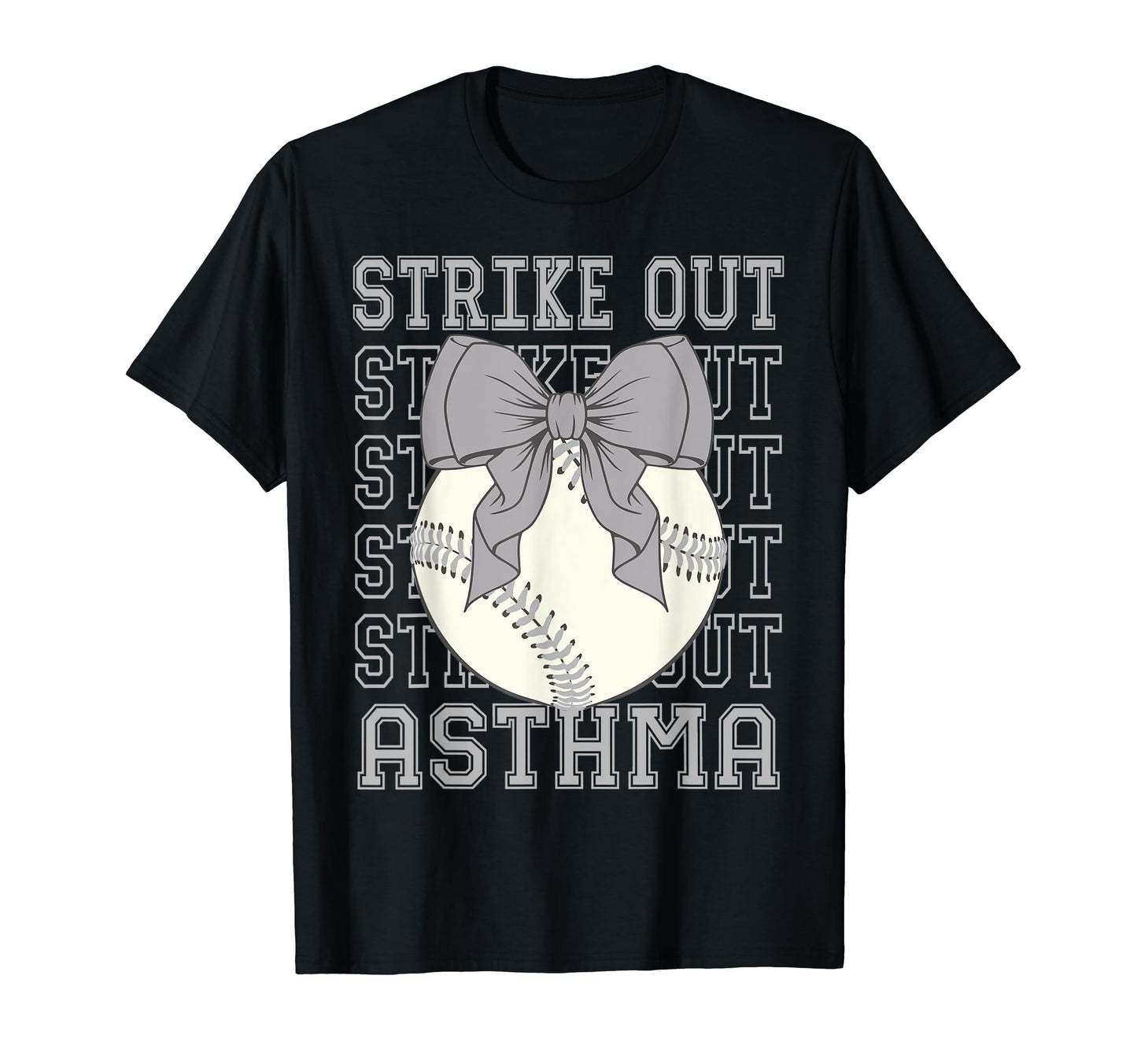 Asthma Awareness Gray Coquette Baseball T-Shirt - Unique Graphic Unisex - T-Shirt, Sweatshirt, Hoodie