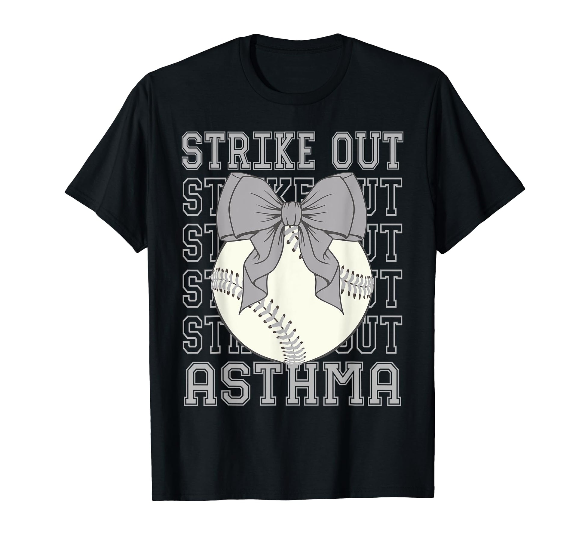 Asthma Awareness Gray Coquette Baseball T-Shirt - Unique Graphic Unisex - T-Shirt, Sweatshirt, Hoodie