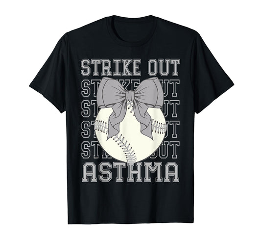 Asthma Awareness Gray Coquette Baseball T-Shirt - Unique Graphic Unisex - T-Shirt, Sweatshirt, Hoodie
