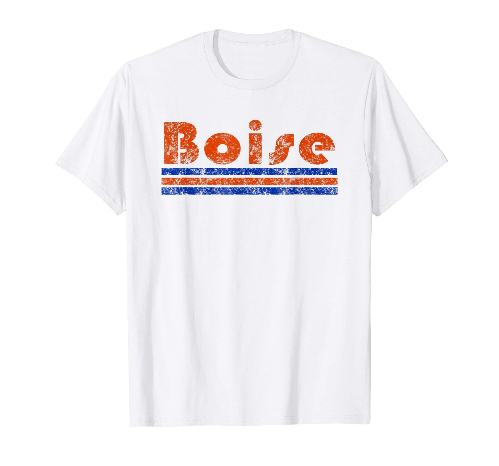 Boise Idaho Three Stripe Weathered T-Shirt - Minimalist Print for Adults - T-Shirt, Sweatshirt, Hoodie