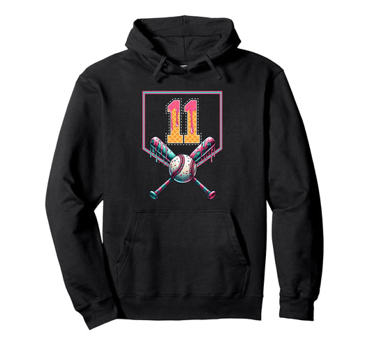Baseball Drip Number 11 Player Or 11Th Hoodie - Custom Art Print Men Women - T-Shirt, Sweatshirt, Hoodie