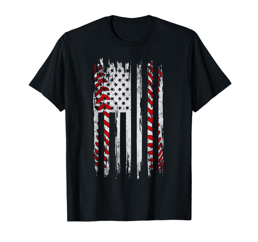Baseball American Flag T-Shirt - Streetwear Style Men Women - T-Shirt, Sweatshirt, Hoodie