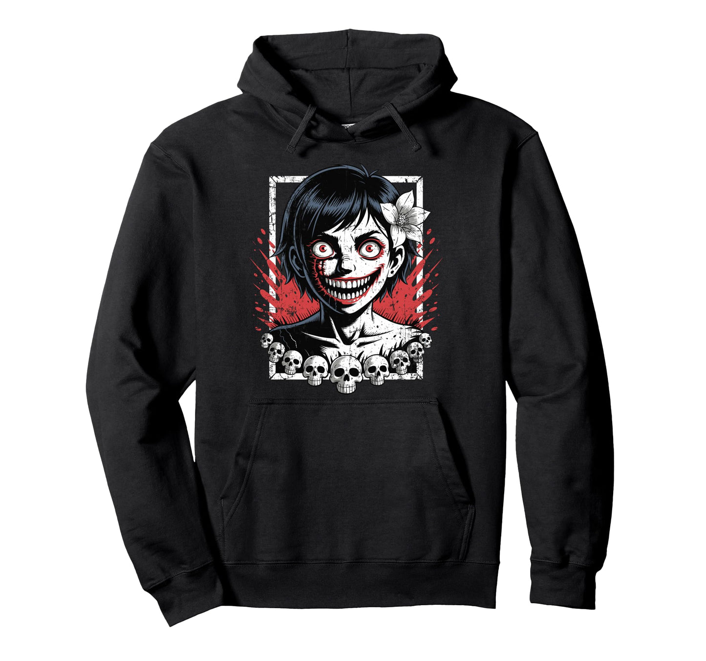 Japanese Horror Anime Manga Japan Y2K Hoodie - Minimalist Print Men Women - T-Shirt, Sweatshirt, Hoodie