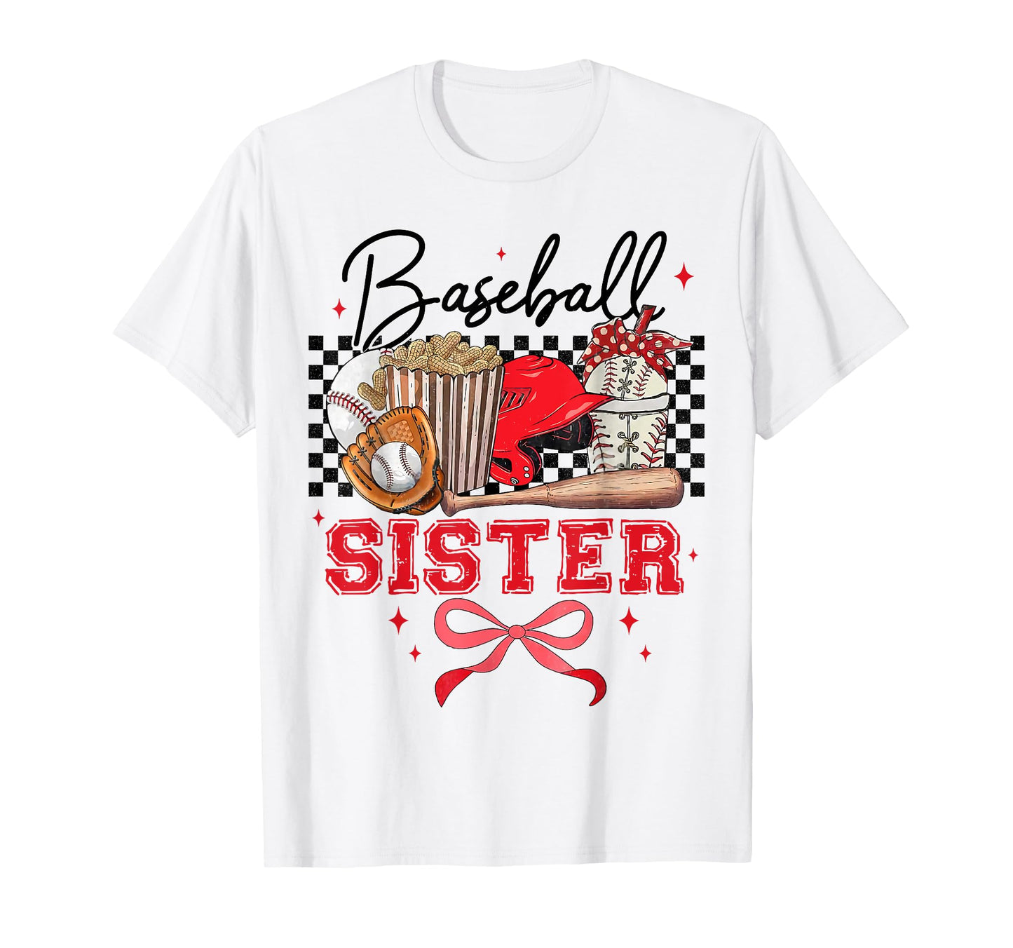 Baseball Sister Coquette Bow Love T-Shirt - Custom Art Print Unisex - T-Shirt, Sweatshirt, Hoodie