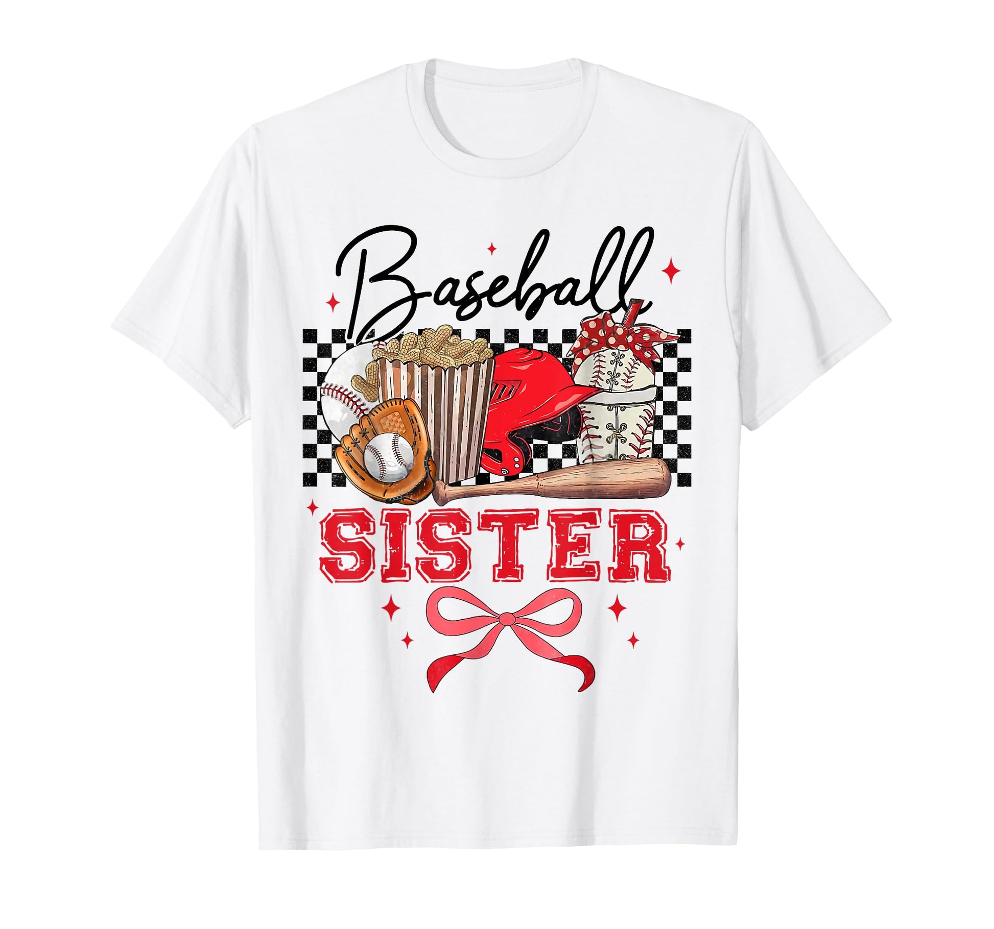 Baseball Sister Coquette Bow Love T-Shirt - Custom Art Print Unisex - T-Shirt, Sweatshirt, Hoodie