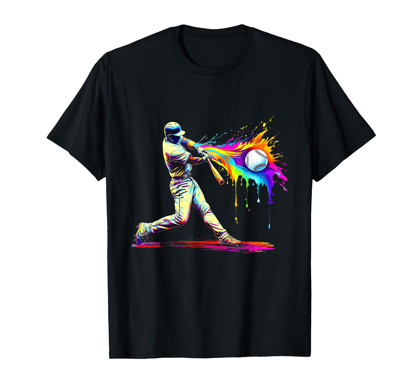Baseball Drip Explosive Color Swing T-Shirt - Minimalist Print for Adults - T-Shirt, Sweatshirt, Hoodie