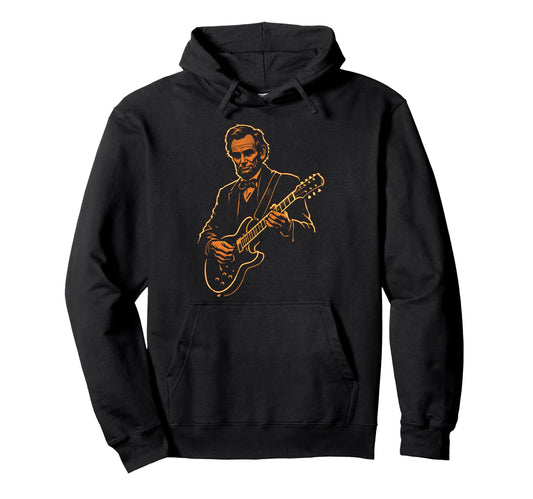 Abraham Lincoln Playing Guitar Rock N Hoodie - Unique Graphic Men Women - T-Shirt, Sweatshirt, Hoodie