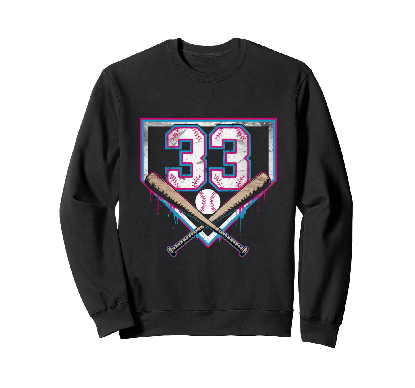 Baseball Home Ice Cream 33Th Sweatshirt - Custom Art Print for Adults - T-Shirt, Sweatshirt, Hoodie