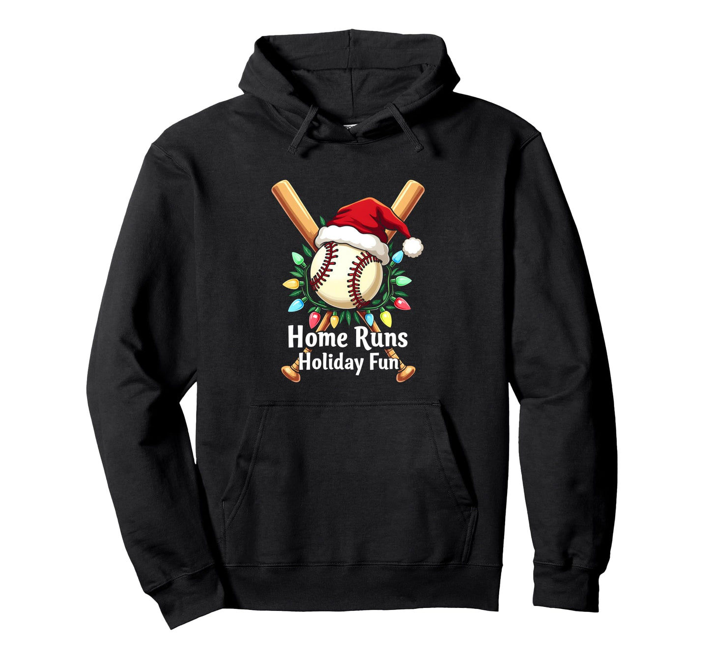 Baseball Santa Home Runs Holiday Fun Hoodie - Fun Novelty Design Unisex - T-Shirt, Sweatshirt, Hoodie