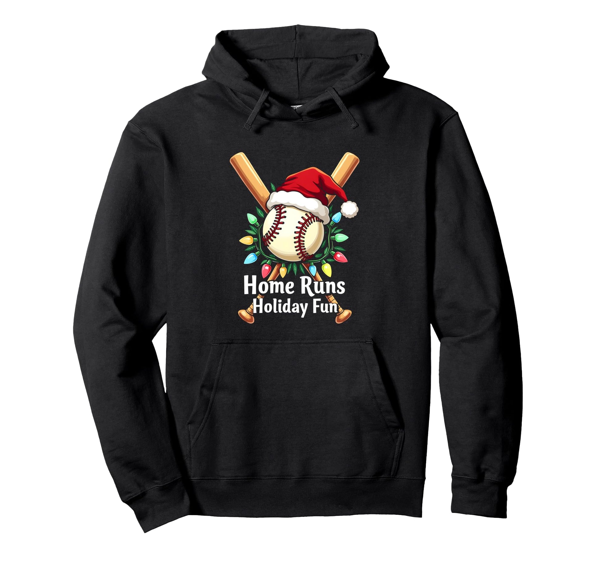 Baseball Santa Home Runs Holiday Fun Hoodie - Fun Novelty Design Unisex - T-Shirt, Sweatshirt, Hoodie
