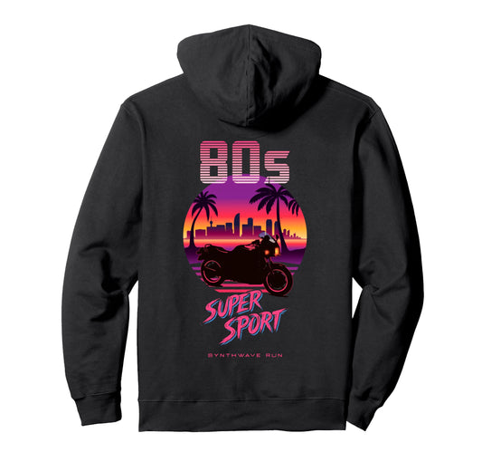 80S Supersport Synthwave Motorcycle Hoodie - Aesthetic Graphic Men Women - T-Shirt, Sweatshirt, Hoodie