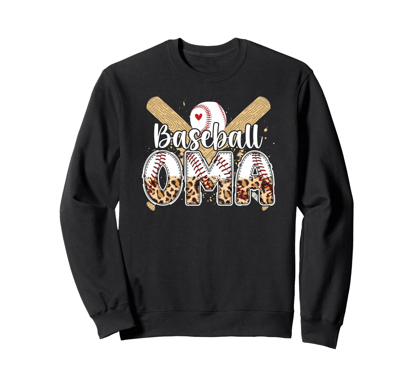 Baseball Oma Leopard Oma Sweatshirt - Casual Everyday Wear Men Women - T-Shirt, Sweatshirt, Hoodie