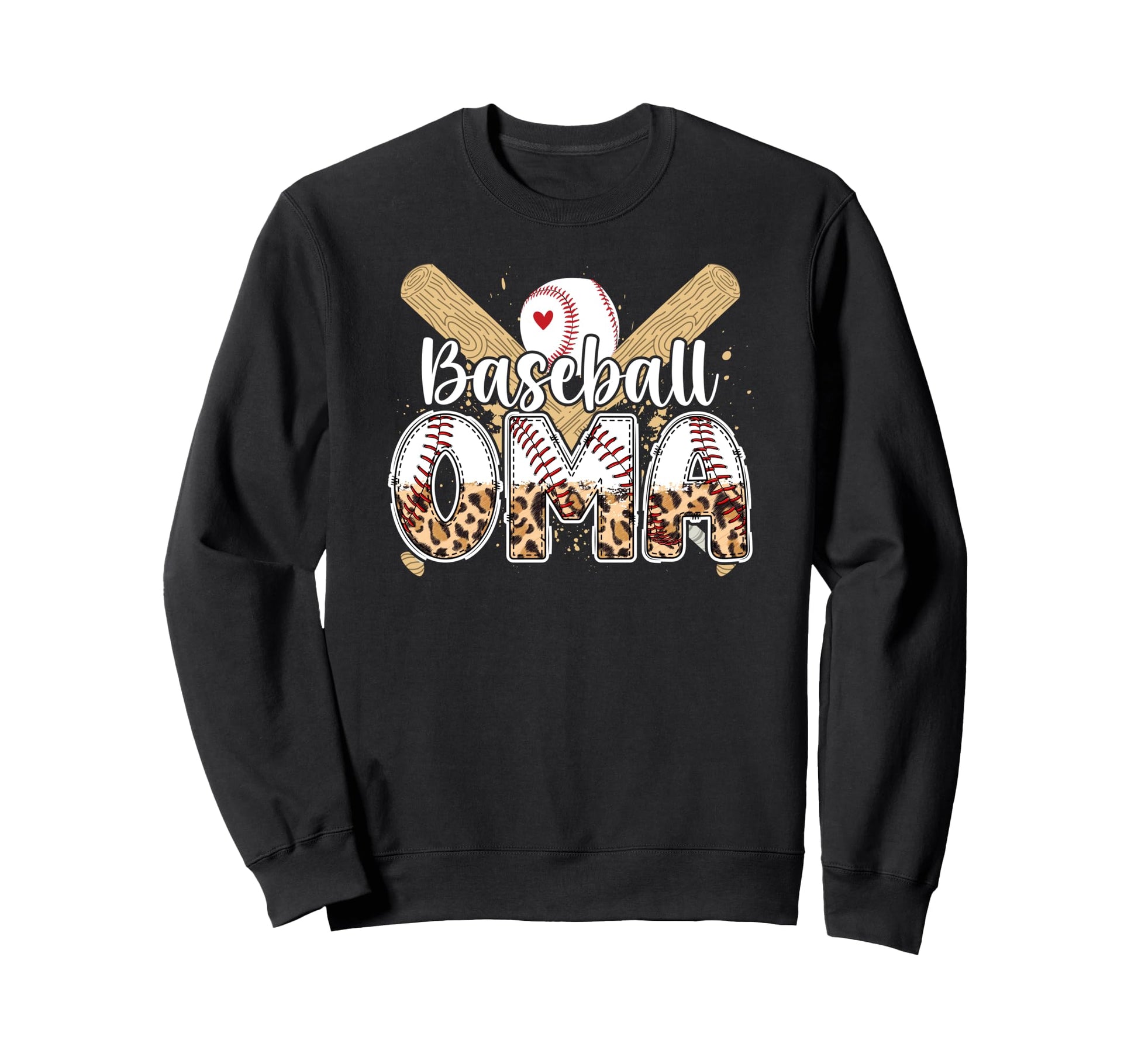 Baseball Oma Leopard Oma Sweatshirt - Casual Everyday Wear Men Women - T-Shirt, Sweatshirt, Hoodie