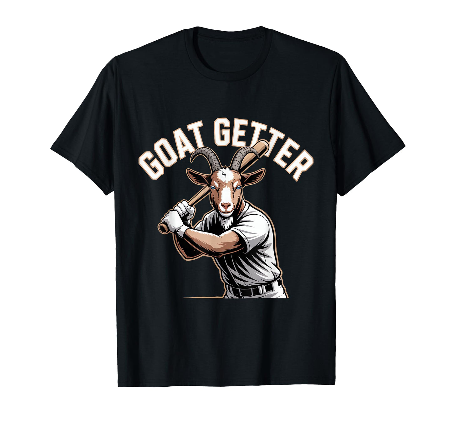Goat Getter Baseball Slugger Pun Mascot T-Shirt - Aesthetic Graphic Unisex - T-Shirt, Sweatshirt, Hoodie