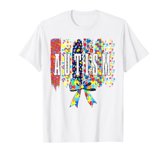 Autism Awareness Coquette Bow T-Shirt - Casual Everyday Wear for Adults - T-Shirt, Sweatshirt, Hoodie