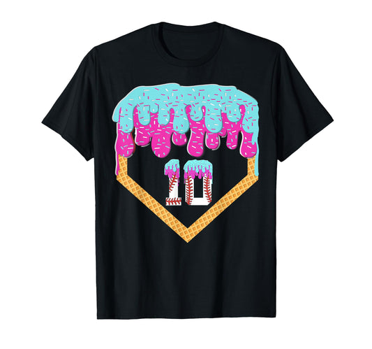 Baseball Drip 10 Year Old Ice Cream T-Shirt - Aesthetic Graphic Unisex - T-Shirt, Sweatshirt, Hoodie