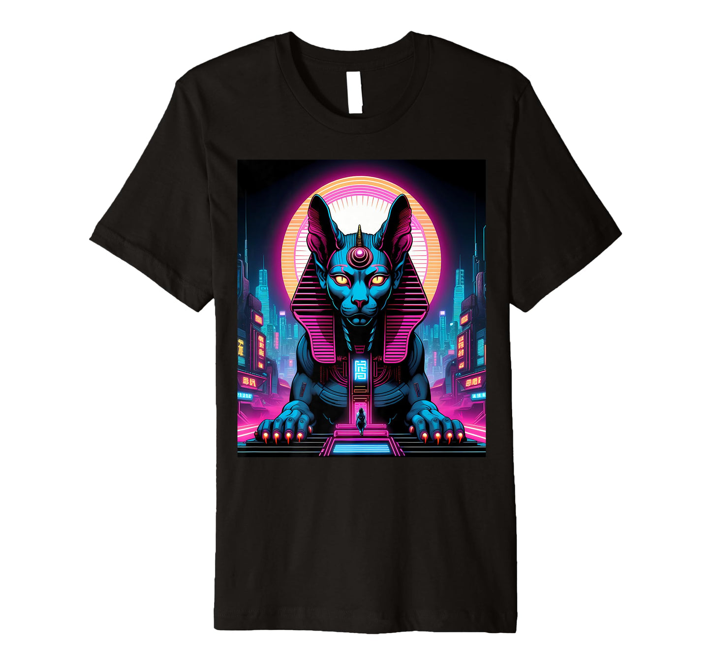 Japanese Vaporwave Sphinx 80S T-Shirt - Custom Art Print for Adults - T-Shirt, Sweatshirt, Hoodie