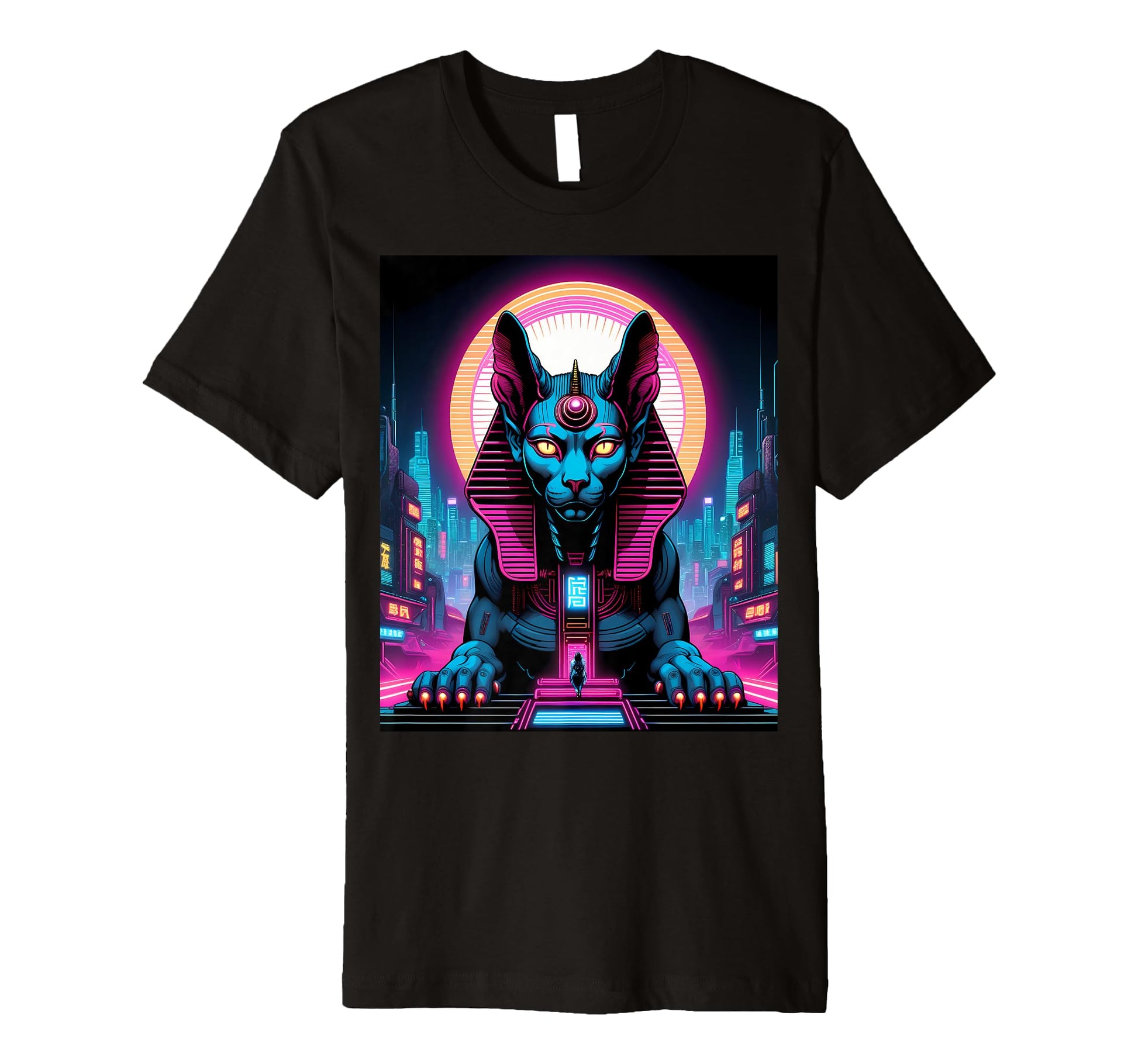 Japanese Vaporwave Sphinx 80S T-Shirt - Custom Art Print for Adults - T-Shirt, Sweatshirt, Hoodie