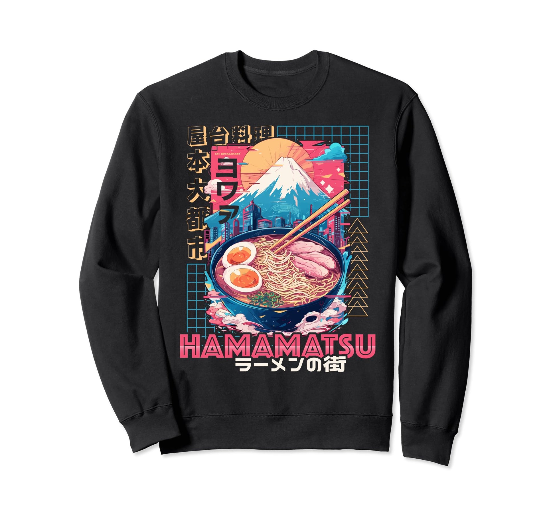 Hamamatsu City 80S Synthwave Sweatshirt - Casual Everyday Wear for Adults - T-Shirt, Sweatshirt, Hoodie