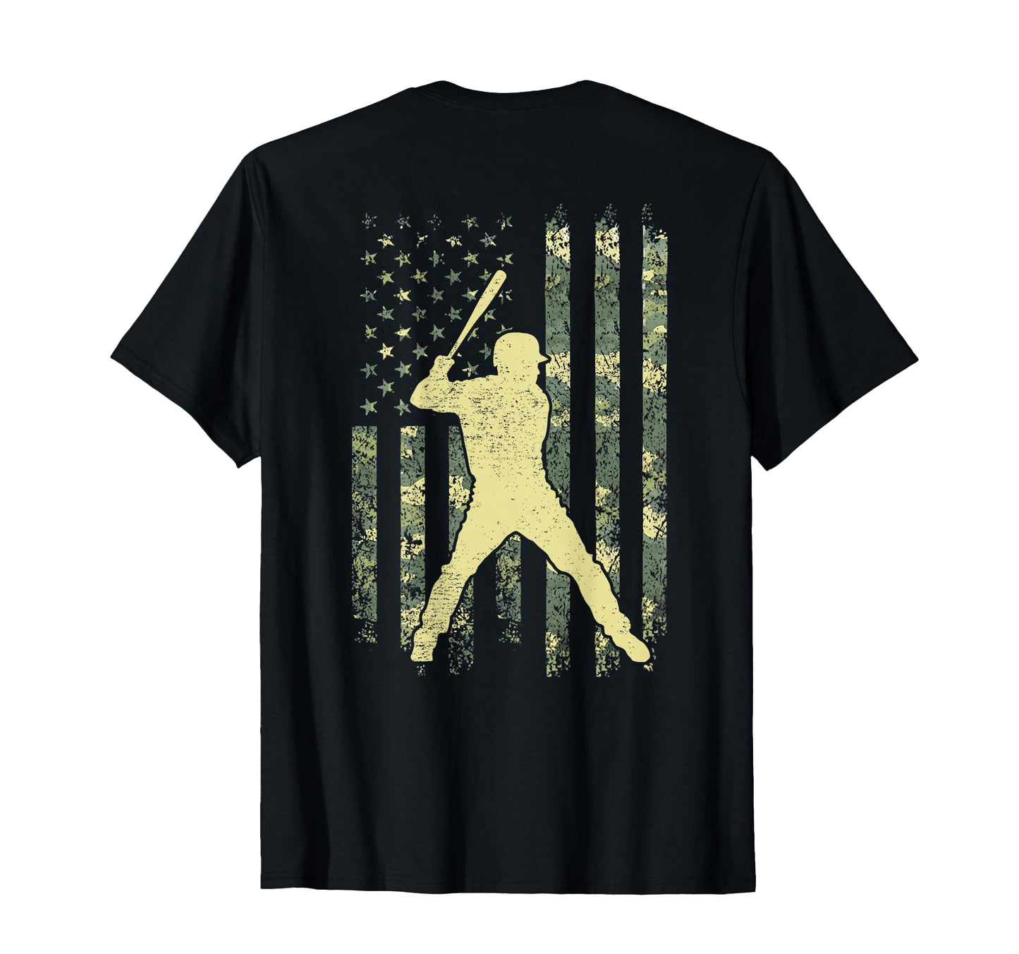 Baseball Player American Flag Camo Usa T-Shirt - Unique Graphic Unisex - T-Shirt, Sweatshirt, Hoodie