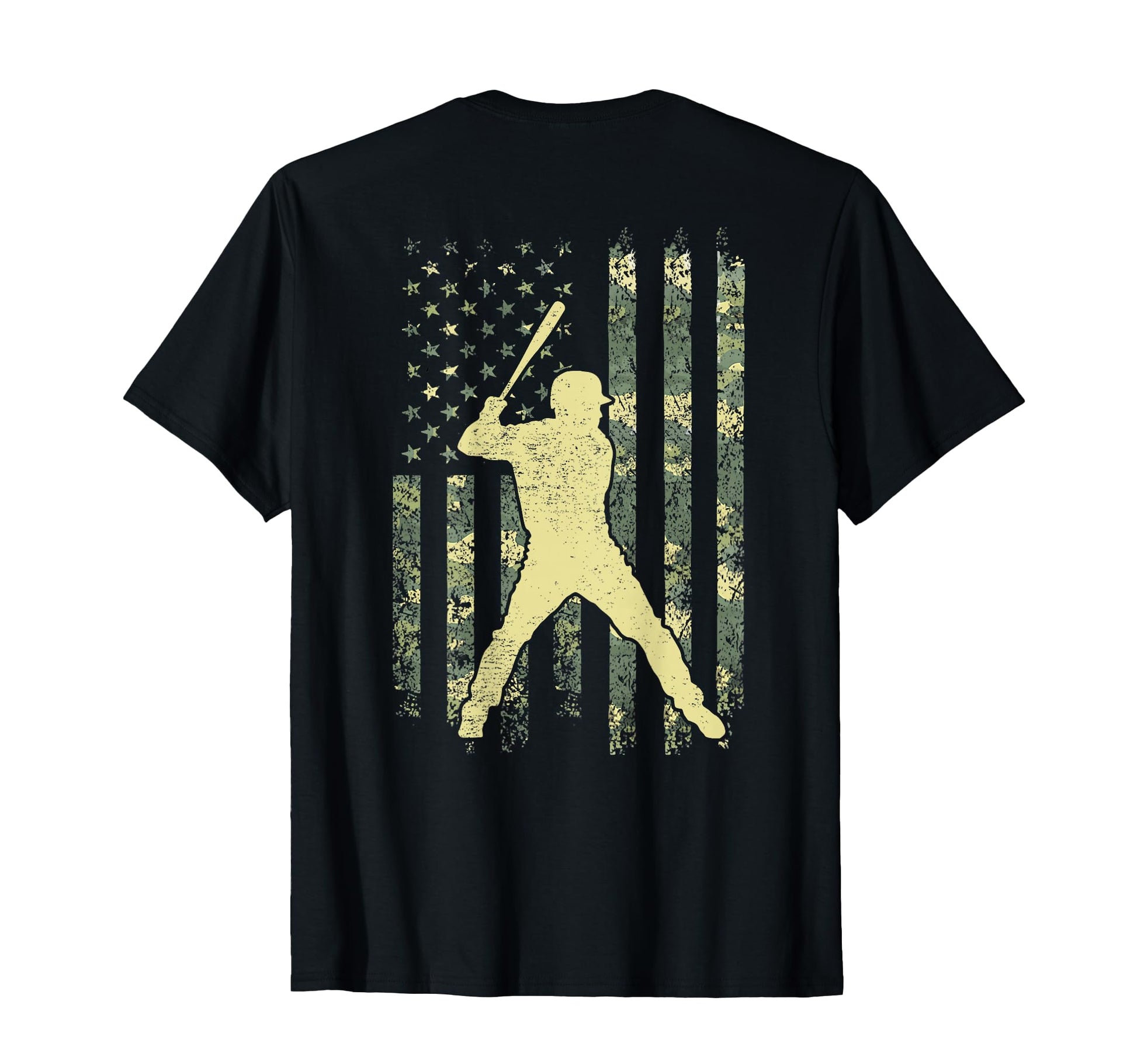 Baseball Player American Flag Camo Usa T-Shirt - Unique Graphic Unisex - T-Shirt, Sweatshirt, Hoodie