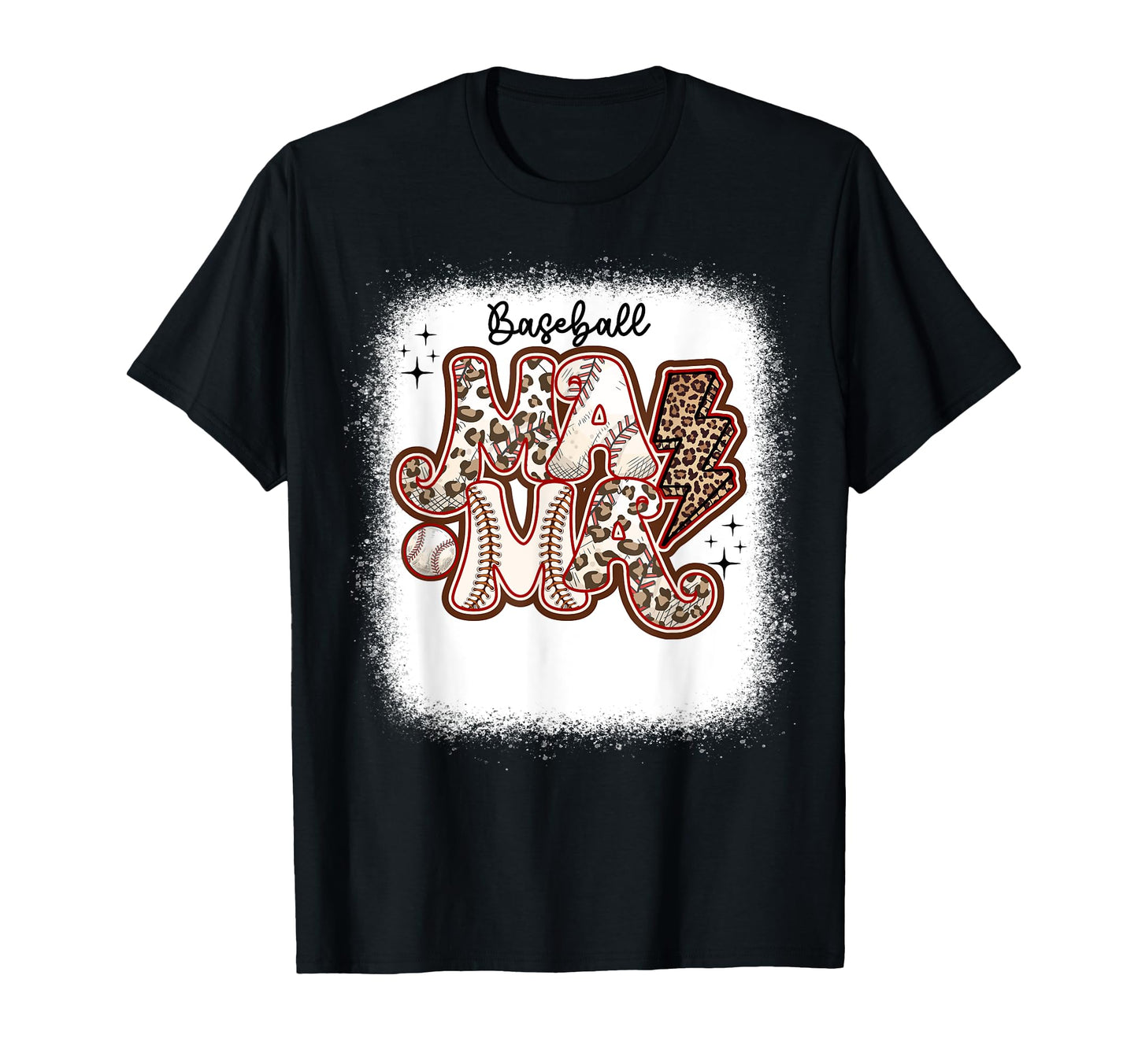 Softball Baseball Mom Leopard Mothers T-Shirt - Novelty Apparel for Adults - T-Shirt, Sweatshirt, Hoodie
