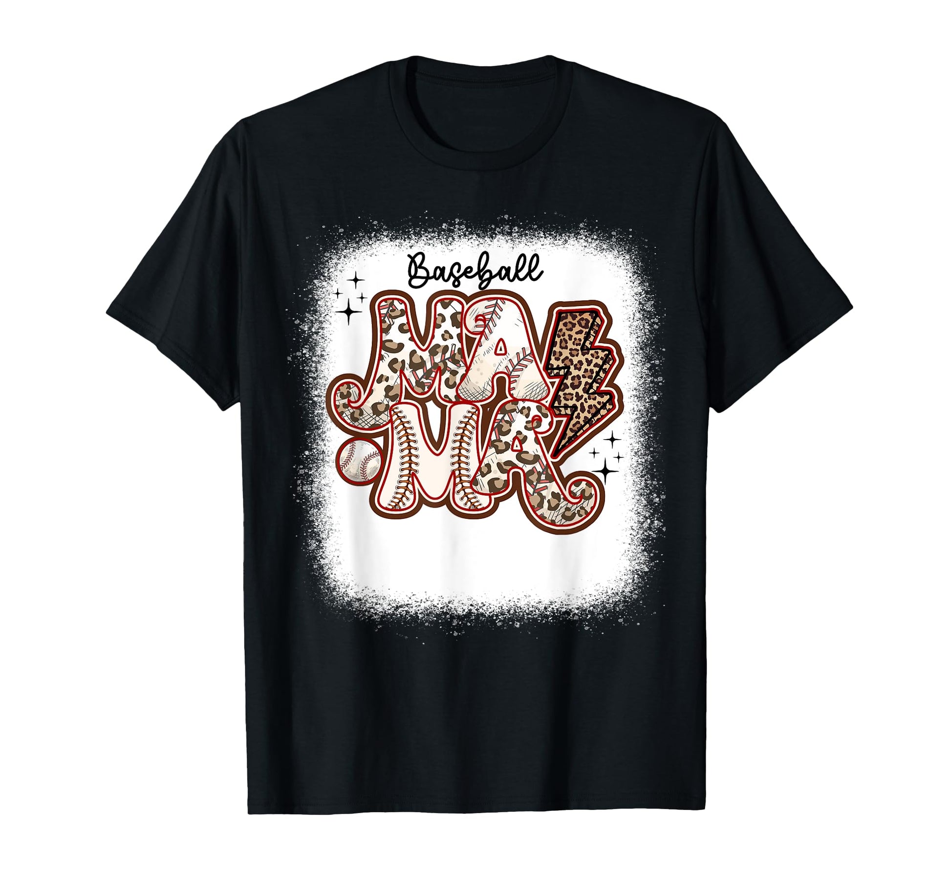 Softball Baseball Mom Leopard Mothers T-Shirt - Novelty Apparel for Adults - T-Shirt, Sweatshirt, Hoodie
