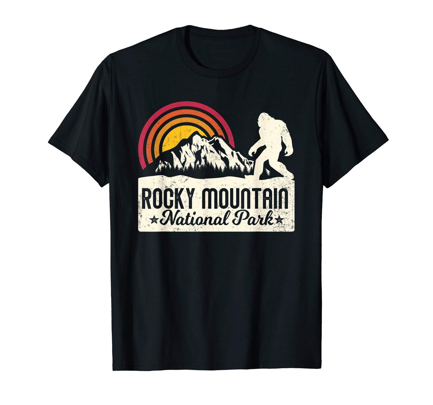 Bigfoot Rocky Mountain National Park 80S T-Shirt - Graphic Print Men Women - T-Shirt, Sweatshirt, Hoodie