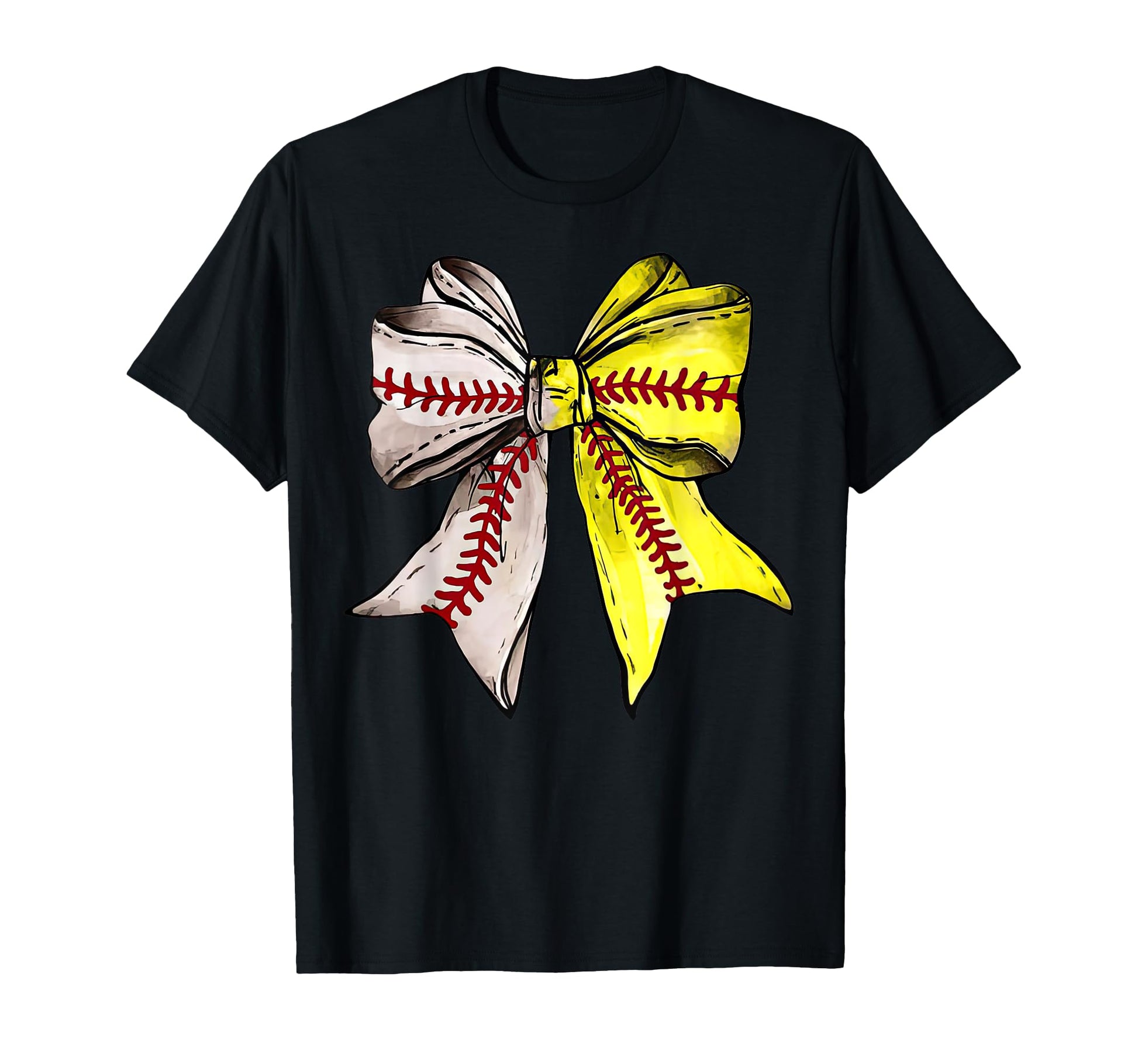 Baseball Softball Bow Sports T-Shirt - Aesthetic Graphic for Adults - T-Shirt, Sweatshirt, Hoodie