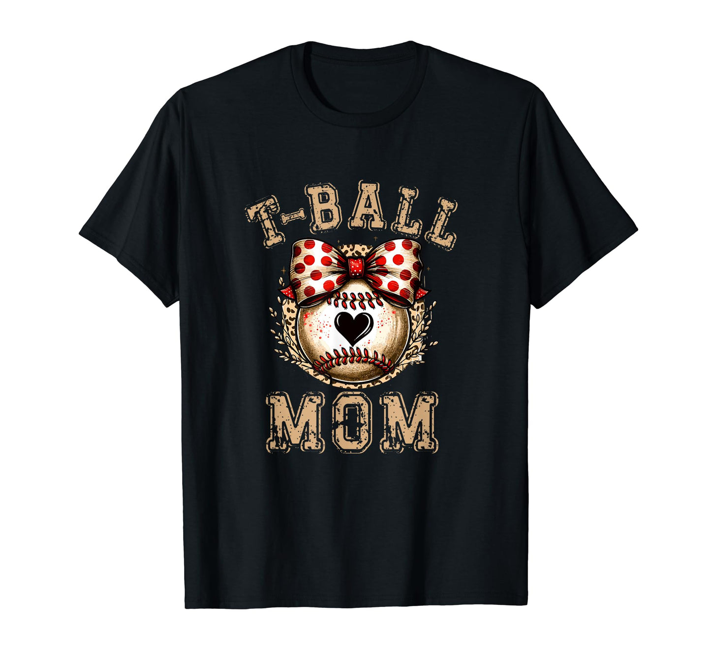 T Ball Mom Ball Bow Baseball Teen T-Shirt - Trendy Graphic Unisex - T-Shirt, Sweatshirt, Hoodie