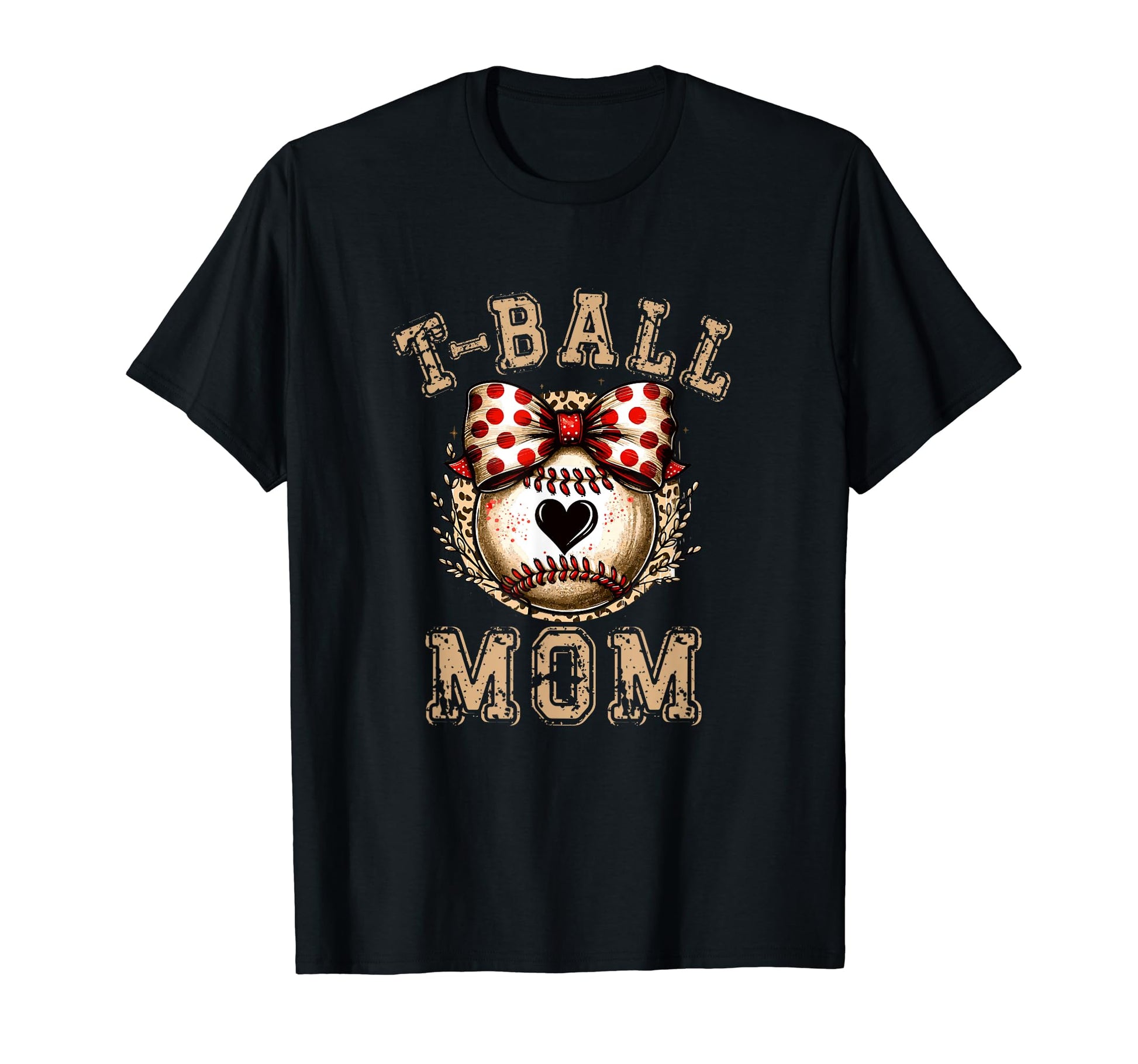 T Ball Mom Ball Bow Baseball Teen T-Shirt - Trendy Graphic Unisex - T-Shirt, Sweatshirt, Hoodie